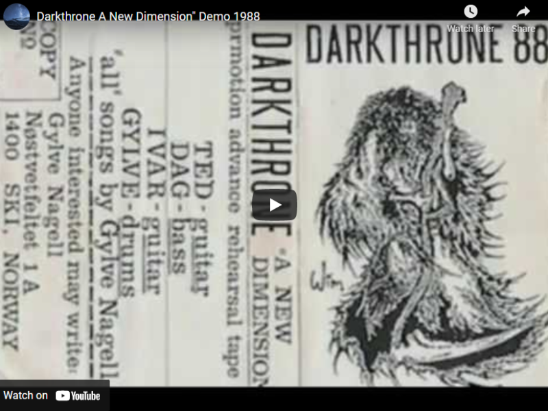 Darkthrone A New Dimension” Demo 1988